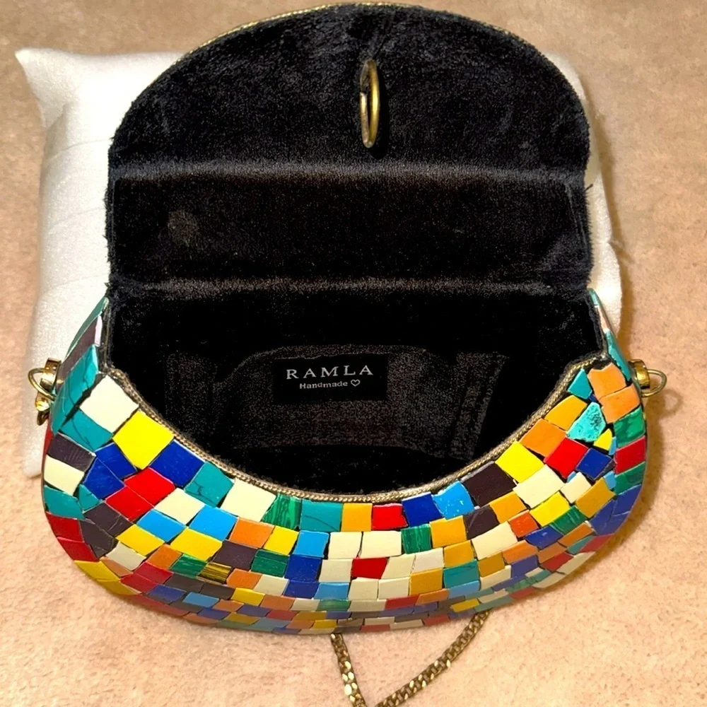 RAMLA Colorful Mosaic Crossbody Bag NWOT